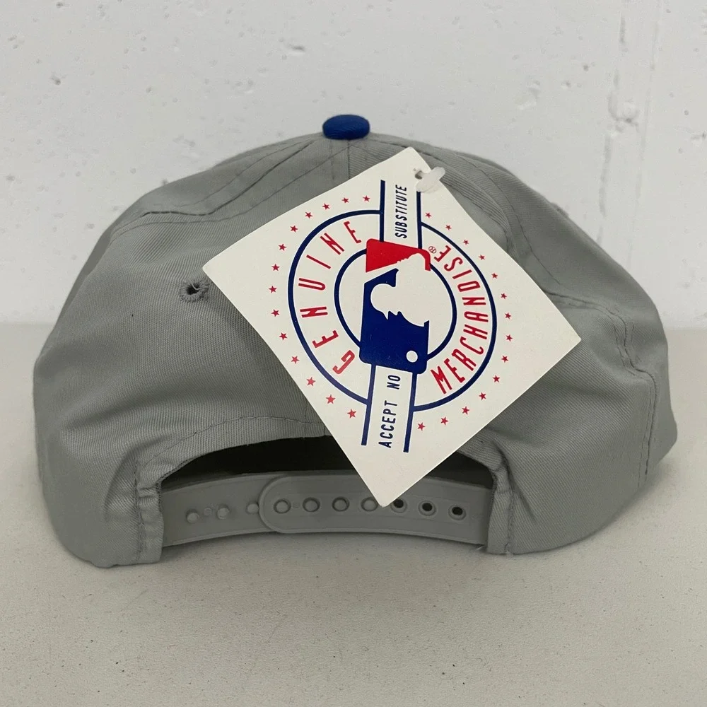 VTG Buffalo Cap Kansas City Royals Grey Blue Snapback Hat Cap MLB Baseball OSFA